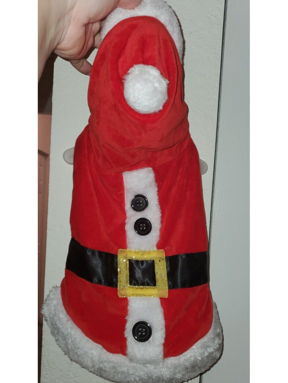 MERRY & BRIGHT SANTA CLAUSE COSTUME RED DOG PET MEDIUM